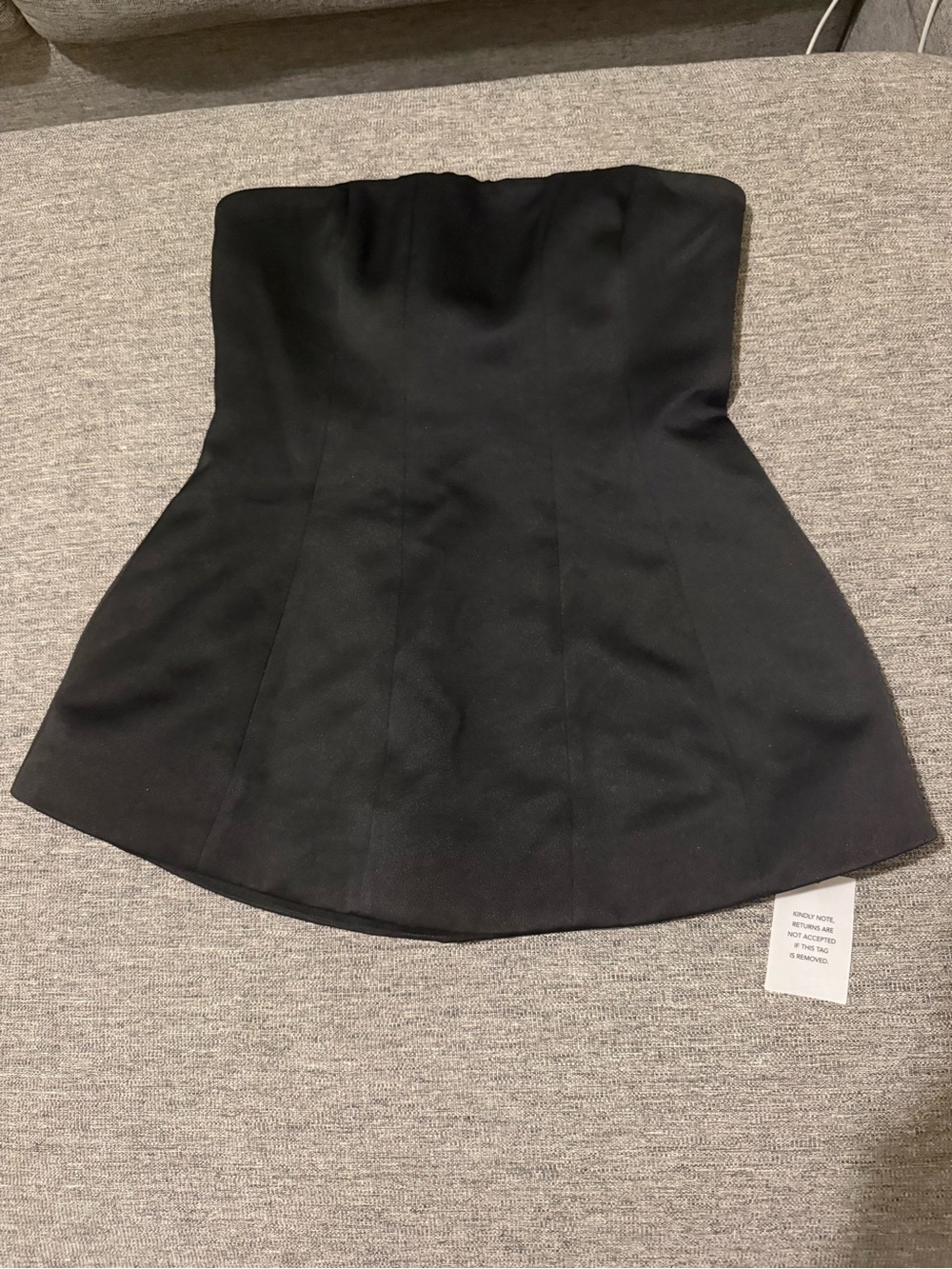 Strapless Black Peplum Top